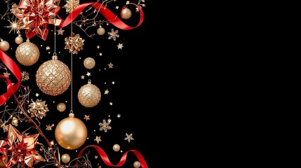 Golden lights and crimson hues blend in festive elegance. Perfect for commercial use and corporate New Year greetings.