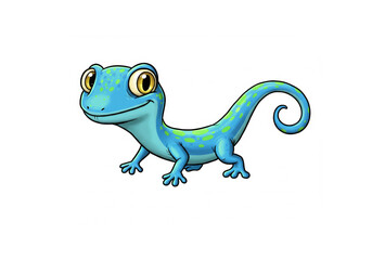 Obraz premium Cartoon lizard on a white background