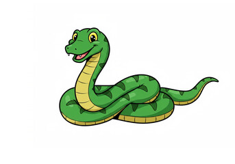 Cartoon snake on a white background