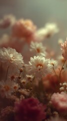 Beautiful soft flowers blooming in a warm atmosphere during springtime