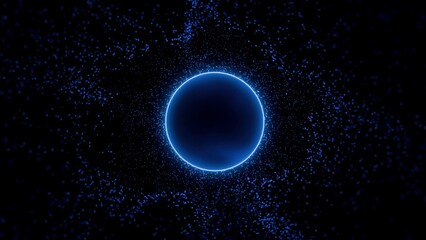 Pink particles moving with move word cutout animation. Design