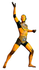 3D Rendering Male Robot on White