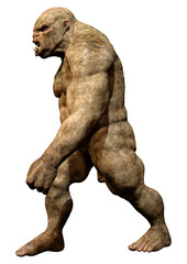 Fototapeta premium 3D Rendering Fantasy Troll on White
