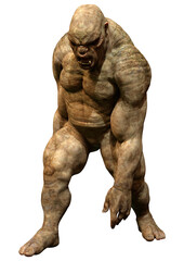 Fototapeta premium 3D Rendering Fantasy Troll on White