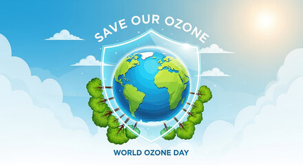 Earth protecting ozone layer for world ozone day