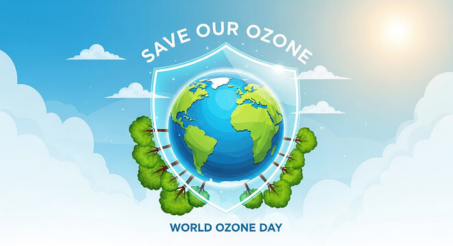 Earth protecting ozone layer for world ozone day
