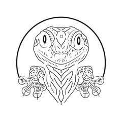 Charming gecko line art design for creative projects and nature themed decorations silhouette