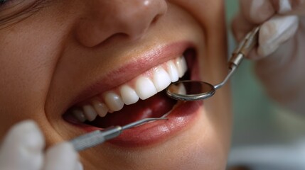 Dental checkup experience patient smiling at clinic healthcare setting close-up view oral hygiene awareness