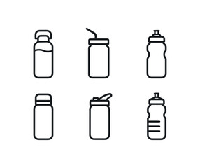 simple outline stroke icon isolated on white background filtered water bottle straw lid water bottle squeeze water bottle wide mouth water bottle flip top water bottle sports water bottle