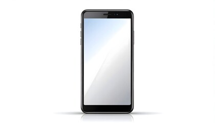 Smartphone with blank screen on white background mobile phone template