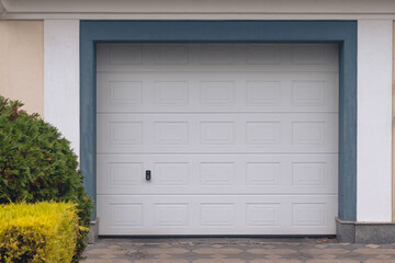 Closed garage doors in a private house