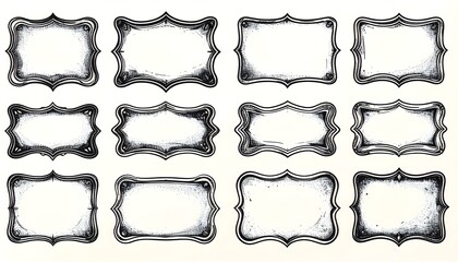 Obraz premium Vintage Ornate Frames Empty Picture Frames Photo Borders