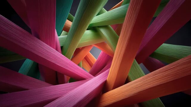 Abstract Art of Intertwined Colorful Lines