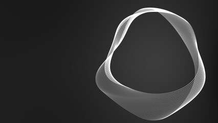 Minimalist White Wavy Digital Line Dark Background