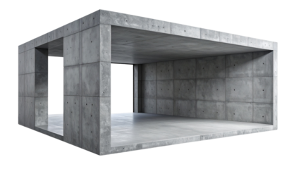 Concrete Box Interior Space, Transparent PNG