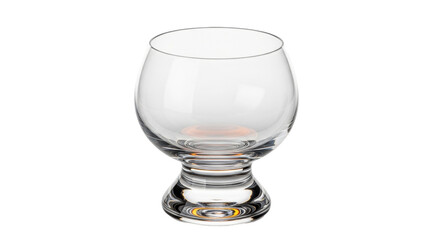 Isolated glass brandy snifter for tasting and drinking liquor, elegant stemware design