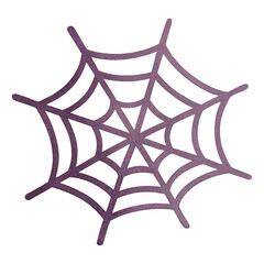 Purple watercolor spider web illustration isolated on white background