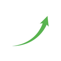 Green upward arrow growth symbol isolated on transparent background