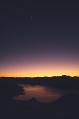 Obraz premium Sunrise Over Lake Hawea from Isthmus Peak, Wanaka, New Zealand