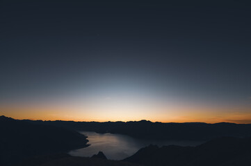 Sunrise Over Lake Hawea from Isthmus Peak, Wanaka, New Zealand