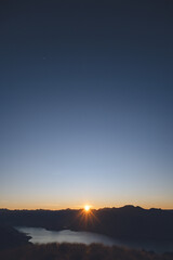 Sunrise Over Lake Hawea from Isthmus Peak, Wanaka, New Zealand