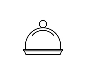 Outline icon of a covered food cloche simple vector graphic for restaurants and catering