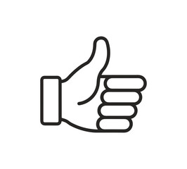 Outline hand thumbs sideways gesture vector icon for digital and print projects