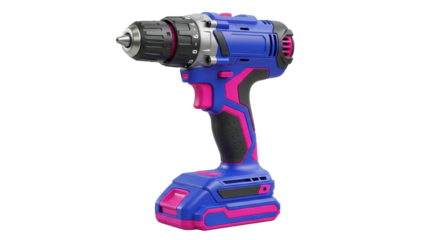 Isolated electric drill machine, power tool for drilling, cordless, blue and pink color