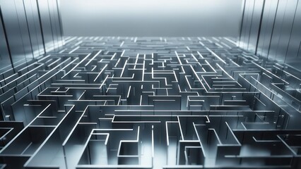 Metallic maze, complex and intricate pathways