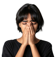Fototapeta premium PNG Woman expressing sadness and frustration