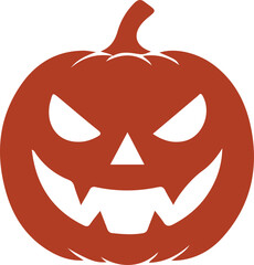 Halloween Pumpkin Face Icon – Scary Jack O’Lantern Silhouette Vector