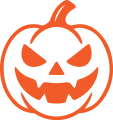 Halloween Pumpkin Face Icon &ndash; Scary Jack O&rsquo;Lantern Silhouette Vector