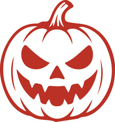 Halloween Pumpkin Face Icon – Scary Jack O’Lantern Silhouette Vector