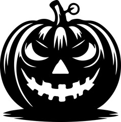 Halloween Pumpkin Face Icon – Scary Jack O’Lantern Silhouette Vector