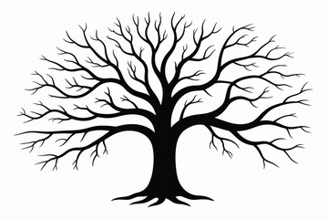Obraz premium Striking black and white minimalist tree vector illustration scalable graphic for eps silhouette