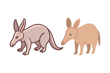 Obraz premium Two aardvarks a larger and smaller one are depicted in this illustration