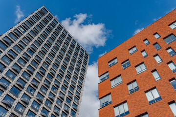 Tall business buildings against the sky