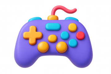 Game controller 3d rendering with colorful buttons for playing video game entertainment and digital fun