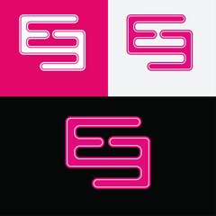 Set of colorful vector buttons, ee logo