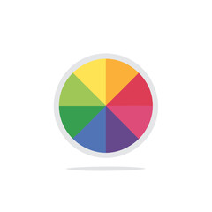 Obraz premium Vibrant color wheel pie chart with eight rainbow spectrum segments vector icon