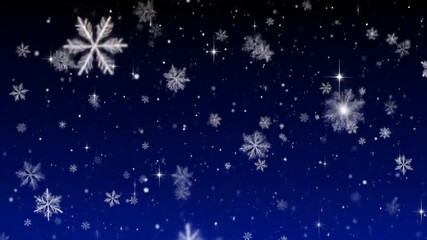 Winter Night Falling Snowflakes Animation - Powered by Adobe