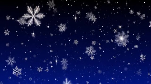 Winter Night Falling Snowflakes Animation - Powered by Adobe