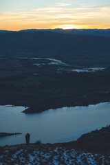 Sunrise Over Lake Wanaka from Roys Peak Summit in Early Autumn, New Zealand