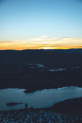Sunrise Over Lake Wanaka from Roys Peak Summit in Early Autumn, New Zealand