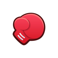 Isolated flat 3d Boxing Glove icon for game, interface, sticker, app. The sign in a cartoon style for match 3, arcade, rpg. The Sport sprite for craft element in hyper casual mobile game.