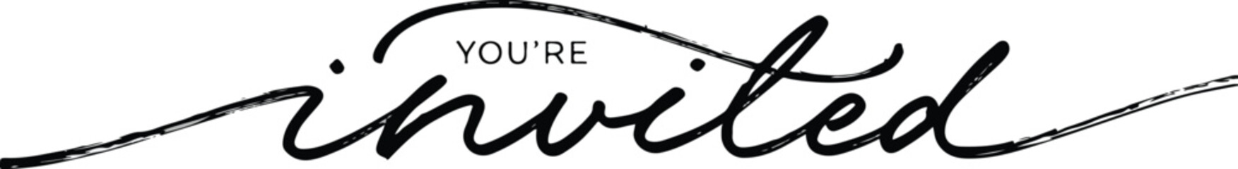 You're Invited Calligraphy Text &mdash; Elegant Handwritten Invitation Lettering Design