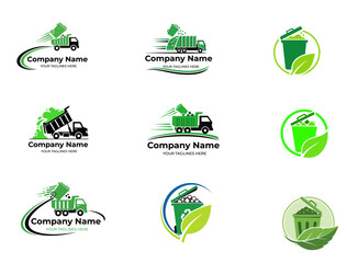 set of A company specialized in cleaning the street from garbage icons