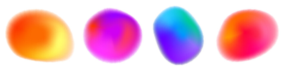 Abstract neon blob with soft blur edges. Glowing gradient colors form smooth shapes and create dreamy neon aura and luminous blur aura.