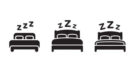 Sleeping well vector icons set for rest and relax concept,  vector illustration