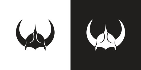viking helmet logo icon vector illustration	